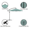 Offset Patio Shade 10 Ft Cantilever Outdoor Umbrella With 220lb Fillable Base, Dusty Green
