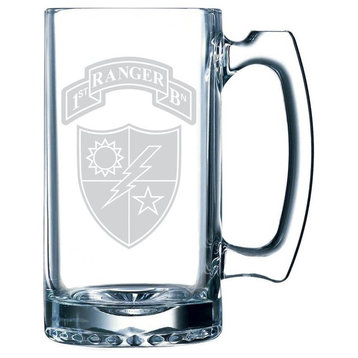 United States Army 1st Ranger Battalion Etched 25oz. Libbey Sports Beer Mug