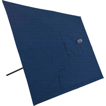 10'x6.5' Rectangular Auto Tilt Market Umbrella, Black Frame, Sunbrella, Navy
