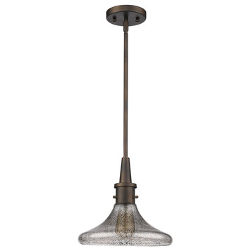 Brielle Indoor 1-Light Pendant With Glass Shade Oil Rubbed Bronze