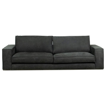 Slate Gray Nubuck Leather Sofa