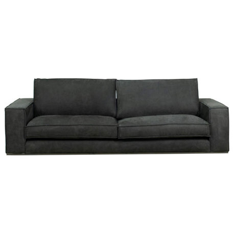 Slate Gray Nubuck Leather Sofa