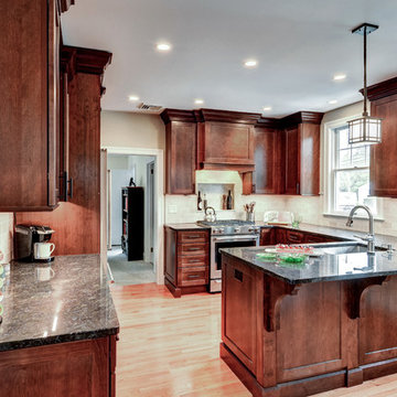 Clean lines and elegant finishes are the hallmarks of this Craftsman kitchen