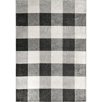 nuLOOM Aisha Buffalo Plaid Striped Area Rug, Gray, 5'x8'