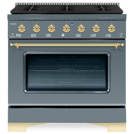 Classico Series 36" Dual Fuel Freestanding Range, Blue-Grey