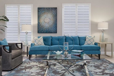 Living room - transitional living room idea in St Louis