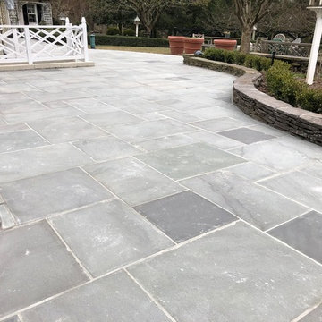 Thermal Cut Blue Flagstone Patio in Potomac MD