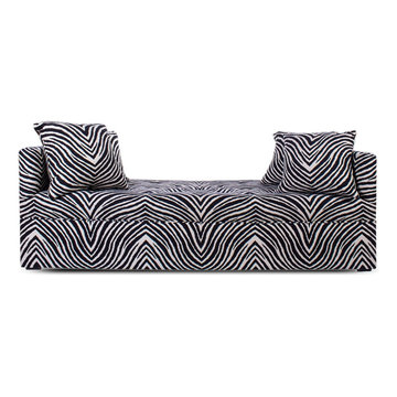CUSTOM MADE UPHOLSTERED DAYBED WITH ZEBRA FABRIC
