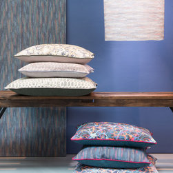 Clueit Webb Interiors AW18 Collection - Arame Indigo and Rose fabric with assort - Scatter Cushions