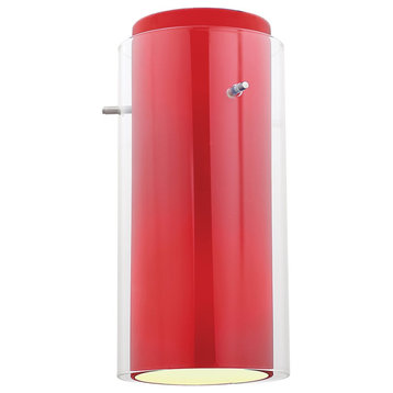 Access Lighting Glass`n Glass Cylinder Shade - Brushed Steel