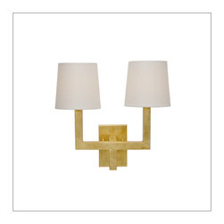 Worlds Away Kennedy Gold Leafed 2 arm Sconce - Wall Sconces