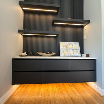 Modern Floating TV Wall and Media Storage in Arlington, VA