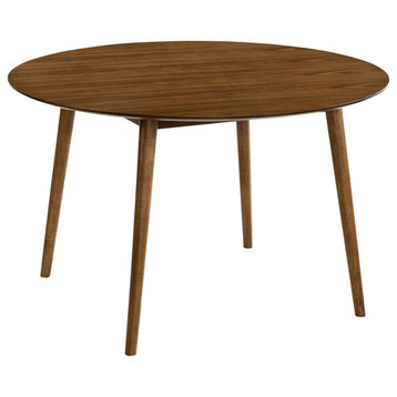 Arcadia 48" Round Dining Table, Walnut Wood
