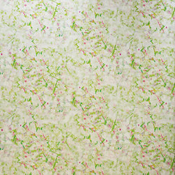 MORTLAKE &ndash; GREEN, PINK GYPSOPHILA ON CREAM PEARL Pattern Number: 2016-104-02 - Wallpaper