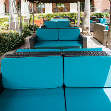 Custom Sunbrella waterproof cushions refresh St. Petersburg resort
