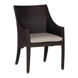 Athena Transitional Woven Resin Wicker Dining Arm Chair by Summer Classics - Outdoor Dining Chairs