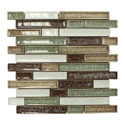 Rose Garden Glossy Crackle Crystal Mosaic Tiles - Home Accessories & Decor