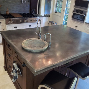 Zinc Island Counter Top after one year use
