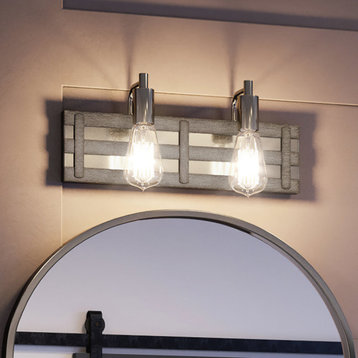 Luxury Modern Farmhouse Bath Light, Satin Nickel, UEX2296