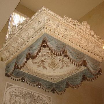 Custom designed, hand gilded bed canopy