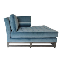 Ice Blue Velvet Chaise Lounge - Products