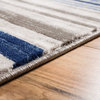 Well Woven Amba Signature Stripes Modern Distressed Blue Area Rug 7'10" x 9'10"