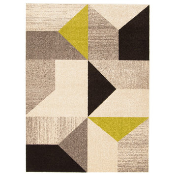 eCarpetGallery Geometric Area Rug, Indoor Carpet Grey/Green 3'11" x 5'7"