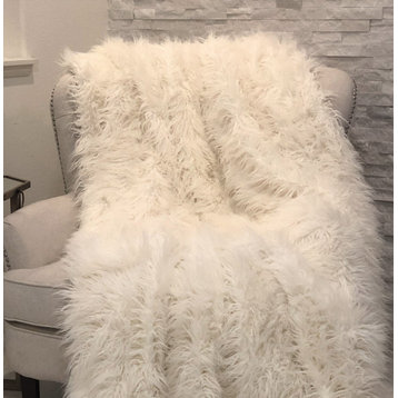Plutus Mongolian Faux Fur Luxury Blanket 90Lx90W Full