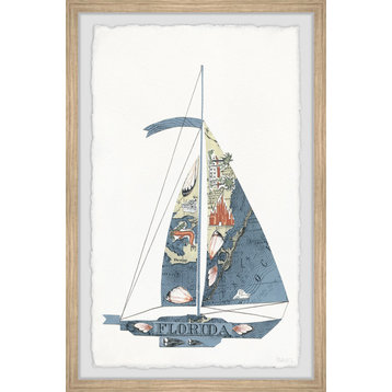 "Sail Towards the Wind" Framed Painting Print, 30x45