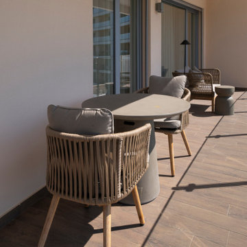Balcony Round Table and Woven Dining Chairs, Paço de Arcos