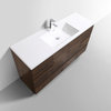 Moa 60" Single Sink Bathroom Vanity With 7 Drawers & Acrylic Sink, Rosewood