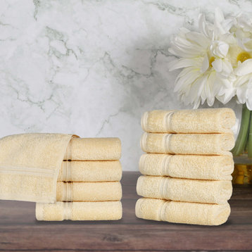 10 Piece Egyptian Cotton Face Cloth Towel Set, Canary