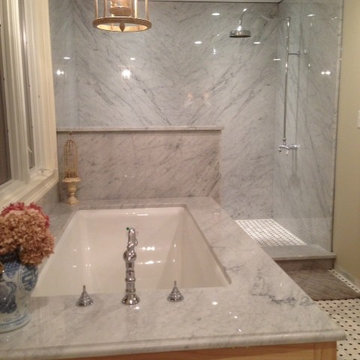 Carrara from Italy. Custom and book-matched
