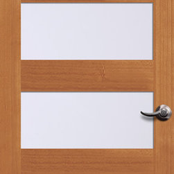 1604 Shown in Douglas fir with optional shaker sticking and satin etch glass - Windows And Doors