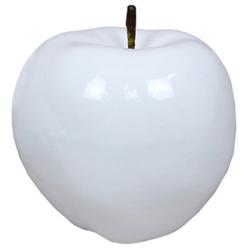 6" Shiny Large Centerpiece Apple,White