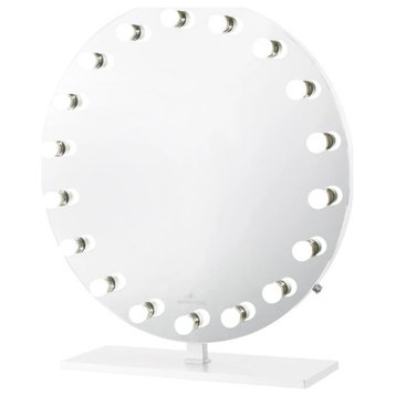 Monarch Pro Vanity Mirror, White, Led Globe Bulbs