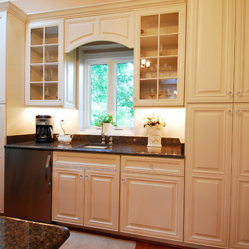 White Maple Traditional Kitchen with Black Granite in Germantown, MD
