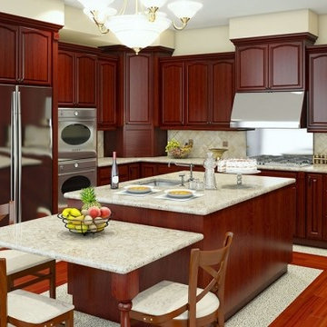 Various raised panel dark kitchens