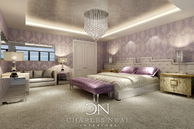 Trendy bedroom photo in Miami
