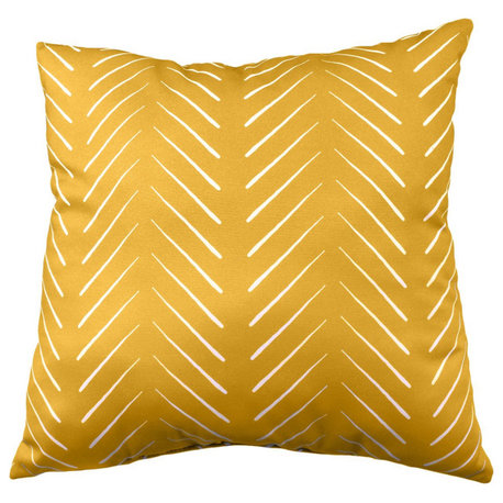 Chevron Columns Double Sided Pillow, Mustard, 16x16