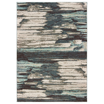 Oriental Weavers Carson Collection Blue/ Ivory Abstract Indoor Area Rug 2'X3'