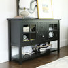 52" Wood Console Table TV Stand, Black