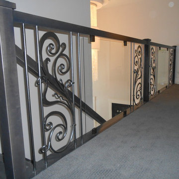 Maple Glass and Metal Handrail