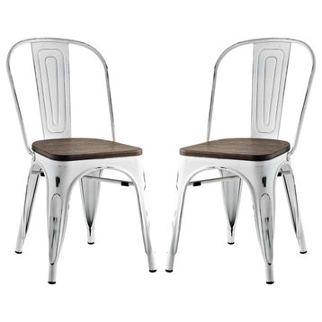 White Promenade Dining Side Chair Set of 2
