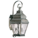 Livex Lighting - Livex Lighting 2602-29 Exeter - 2 Light Outdoor Wall Lantern in Exeter Style - 8 - Finished in charcoal with clear water glass, thisExeter 2 Light Outdo Vintage Pewter Clear *UL: Suitable for wet locations Energy Star Qualified: n/a ADA Certified: n/a  *Number of Lights: 2-*Wattage:60w Candelabra Base bulb(s) *Bulb Included:No *Bulb Type:Candelabra Base *Finish Type:Vintage Pewter