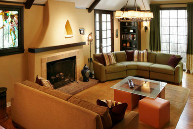 Living room - transitional living room idea in Boston