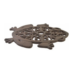 Import Wholesales - Decorative Cast Iron Yard And Garden Stepping Stone, Cutout Frog, Rust Brown - Landscaping Stones And Pavers
