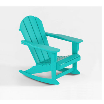 WestinTrends Outdoor Patio Adirondack Rocking Chair Lounger, Porch Rocker, Turquoise