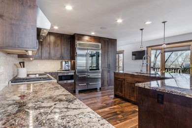 Inspiration for a large transitional kitchen remodel in Denver