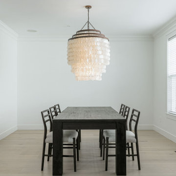 Dining Room – Dark Wood Table and Statement Shell Chandelier